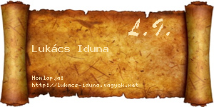 Lukács Iduna névjegykártya